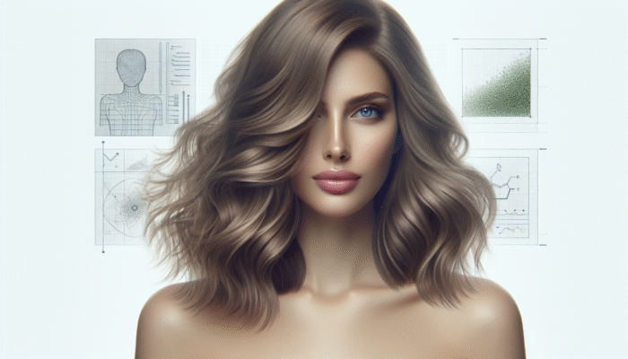 Woman showcasing shoulder-length hair in soft, wavy layers, adding dimension and movement.
