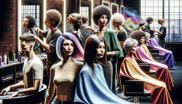 What to Expect from a UK Salon Treatment: Modern hair salon offering personalised services including bobs, shags, vibrant colours, and extensions.