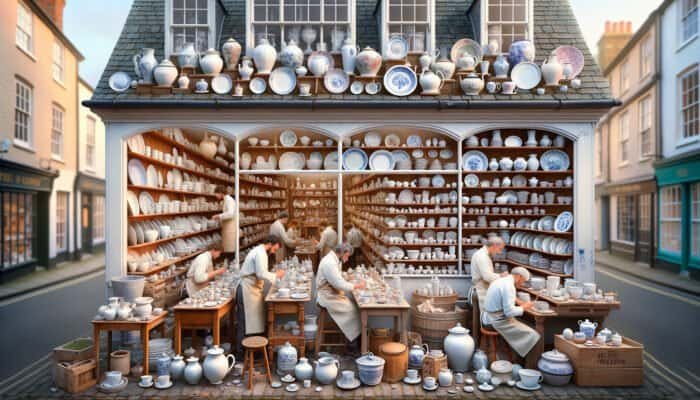 A welcoming East Calder porcelain repair workshop where artisans restore ceramics, offering personalized consultations.