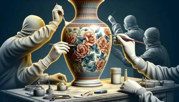 A porcelain vase in East Calder revitalized through professional refinishing, enhancing intricate designs and restoring its original lustre.