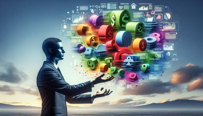 How to Consolidate Debt Across State Lines: A Guide | DCL A visual representation of debt consolidation across state lines, illustrating a person merging colourful debt documents into one clear loan document, symbolising financial control and simplicity.