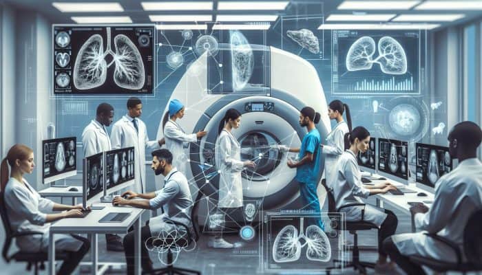 A state-of-the-art medical lab in Bloxwich featuring a FibroScan device and advanced imaging technology for liver diagnostics.