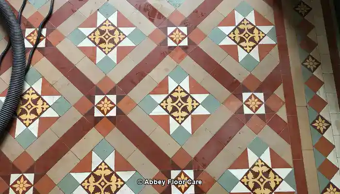 Example of different pigments in a Victorian Clay tile floor