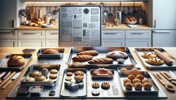High-quality stainless steel baking sheets displayed in a modern kitchen, showcasing durability and ease of maintenance.